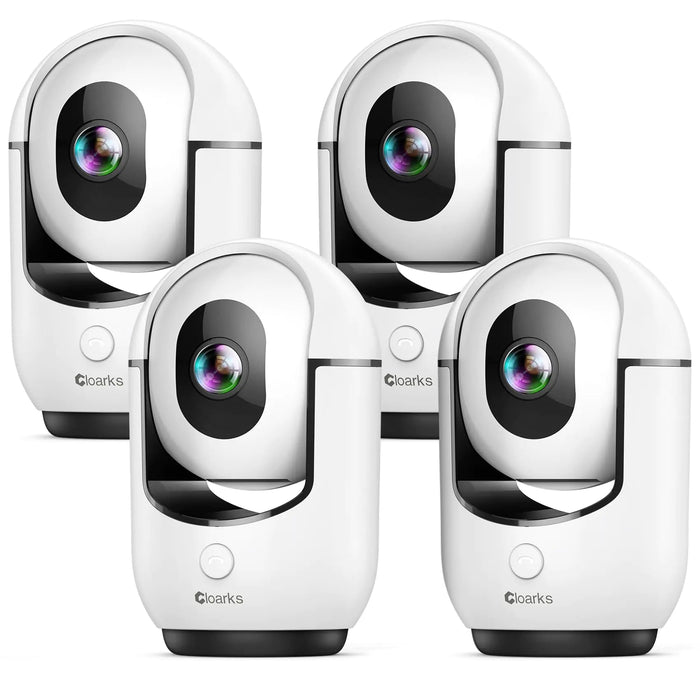 2K Indoor Camera 5/2.4 GHz WiFi Pan/Tilt Security Camera with AI Motion Detection One-Click Wired Baby/Pet Camera with 2-Way Audio 24/7 Siren Alarm TF/Cloud Storage - 4 Pack - Gadgetmanic