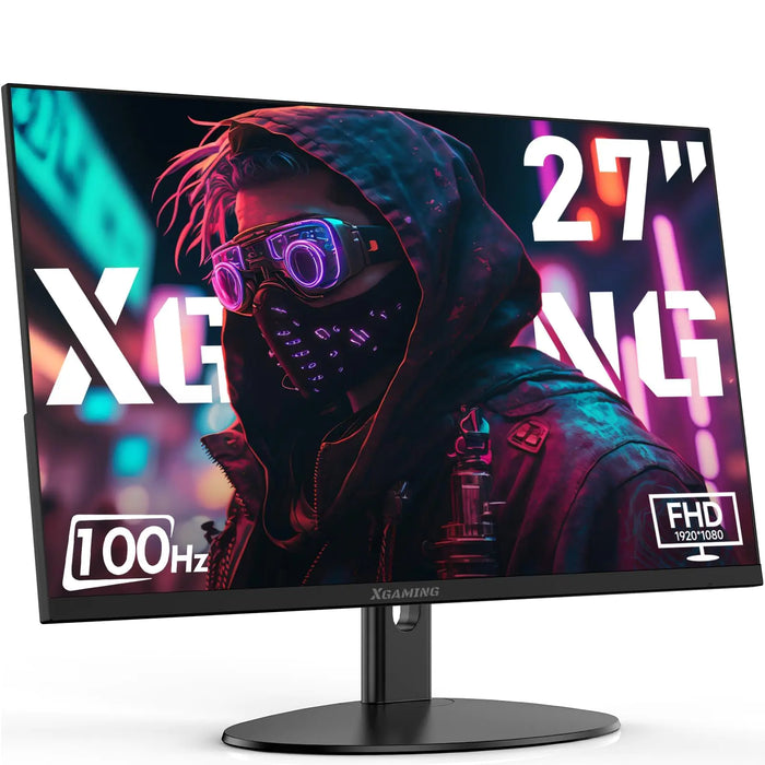 XGaming 27 Inch Gaming Monitor 1080P Ultra Thin Frameless Computer Monitor 100Hz 99% sRGB Low Blue Light HDMI VGA Gamer FHD Monitor Supports VESA Dual Speakers Tilt Adjustable