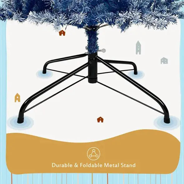 6FT Pre Lit Hinged Artificial Fir ChristmasTree, Xmas Tree Snow Flocked Artificial Holiday Christmas Tree W 750 Branch Tips X Mas - Gadgetmanic.com