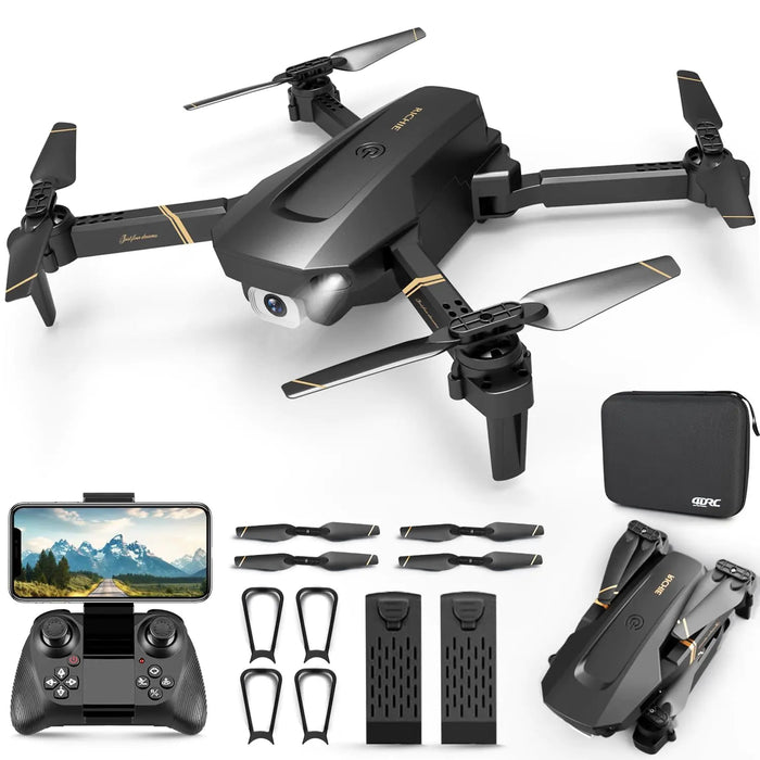 4DRC V4 Foldable Mini Drone with Camera - 1080P HD Drone with Stable Hover Gravity Control Auto-Follow Trajectory FlightOne Key Take Off 2 Batteries Drones for Adults Kids - Gadgetmanic