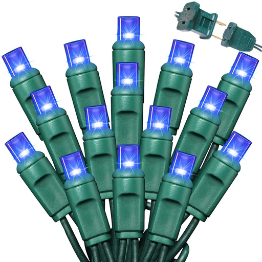 LAMPHOME 100Count (2pk of 50L) String Lights LED Christmas Lights 6" SPACINGGreen WireBlue - Gadgetmanic.com
