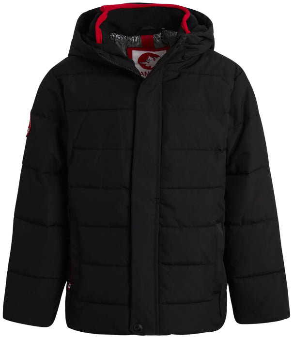 CANADA WEATHER GEAR Boys’ Puffer Jacket – Quilted Fleece Lined Winter Coat – Bubble Jacket For Boys (Size: 8-20) Size 10-12 Solid Black