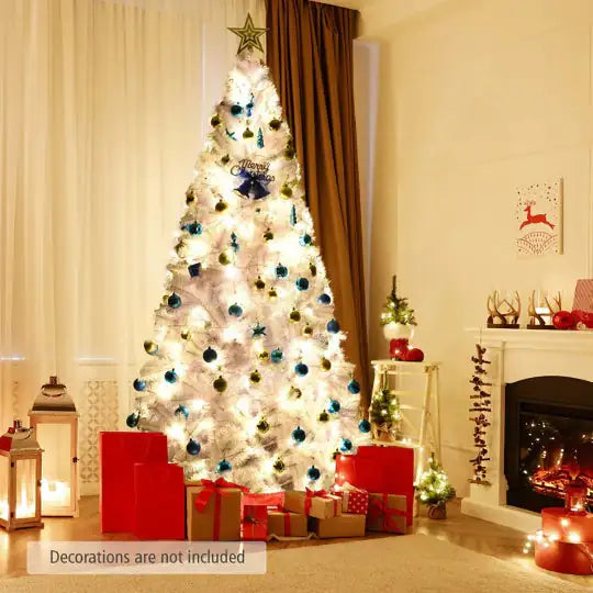 1 Pc 6 Feet White Christmas Tree With Metal Stand Simple And Unlit Tree - Gadgetmanic.com