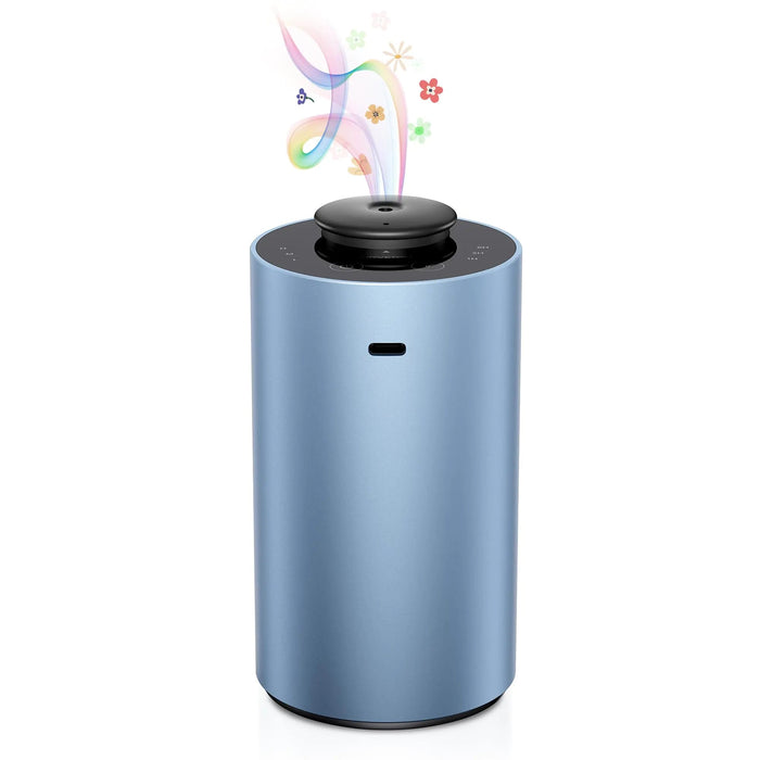 Airversa Waterless Essential Oil Diffuser for Home Aromatherapy Scent Diffusers with 3 Timer Settings or Timer-Off 3 Mist Levels for Car Room Studio Office ANX Premium Metal Ice Blue - Gadgetmanic