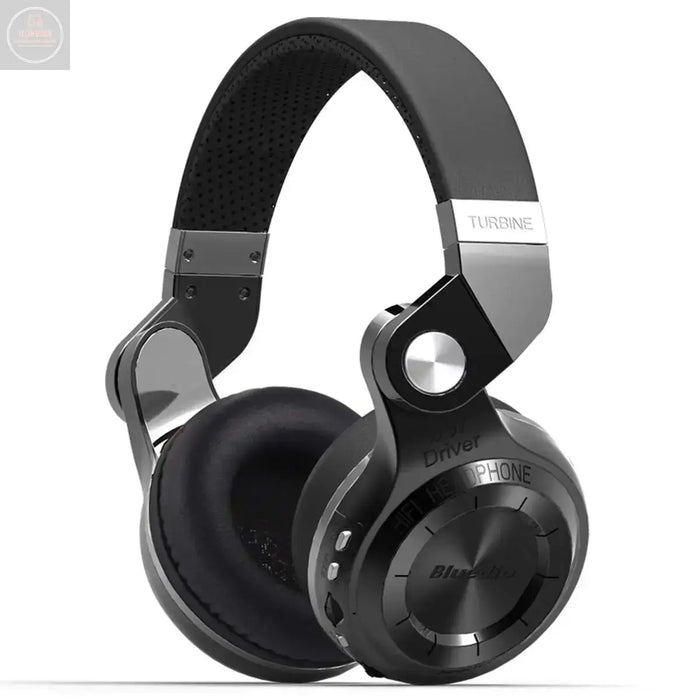 Bluedio T2 Plus Turbine Wireless Bluetooth Headphones with Mic/Micro SD Card Slot/FM Radio (Black) - Gadgetmanic