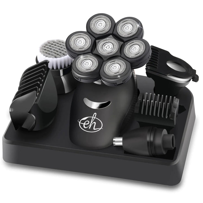 Electric Head Shavers for Bald Men Upgraded 7D Electric Razor for Men - Wet/Dry Head Shaver with Nose & Ear Trimmer LED Display Anti-Pinch Technology - Gadgetmanic