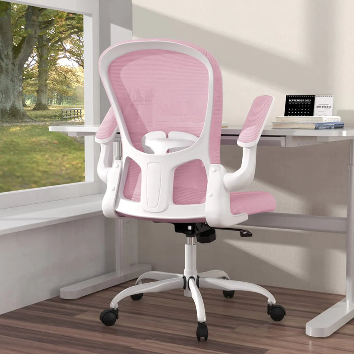 Ergonomic Office Chair Comfort Swivel Home Office Task Chair Breathable Mesh Desk Chair Lumbar Support Computer Chair with Flip-up Arms and Adjustable Height - Gadgetmanic.com
