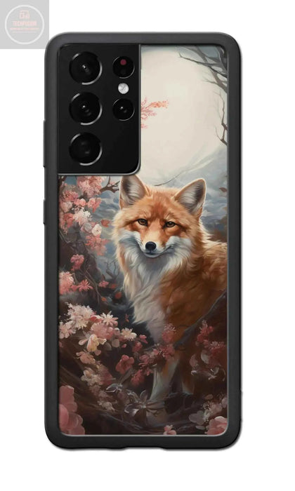 Jeuloth for Samsung Galaxy S21 Ultra Phone Case - Celestial Fox in Flowers Designed Phone Cases - TPU Phone Cases - Drop Protection - Gadgetmanic