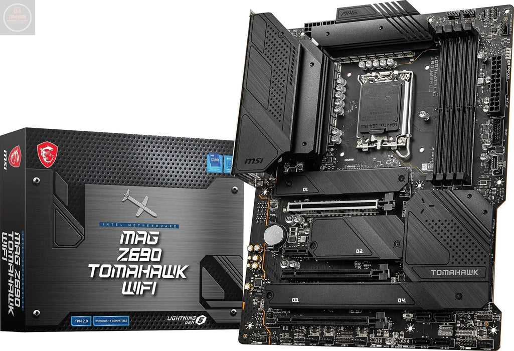 MSI MAG Z690 Tomahawk WiFi Gaming Computer Motherboard (ATX 12th Gen Intel Core LGA 1700 Socket DDR5 PCIe 5 2.5G LAN M.2 Slots Wi-Fi 6E) Intel PC Motherboards (Renewed) - Gadgetmanic