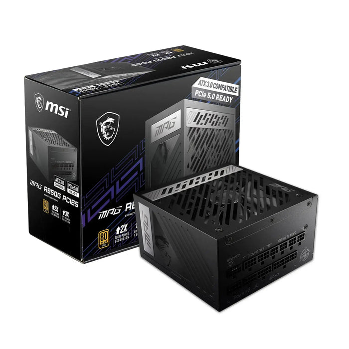 MSI MPG A850G PCIE 5 & ATX 3.0 Gaming Power Supply - Full Modular - 80 Plus Gold Certified 850W - 100% Japanese 105°C Capacitors - Compact Size - ATX PSU (Renewed) - Gadgetmanic