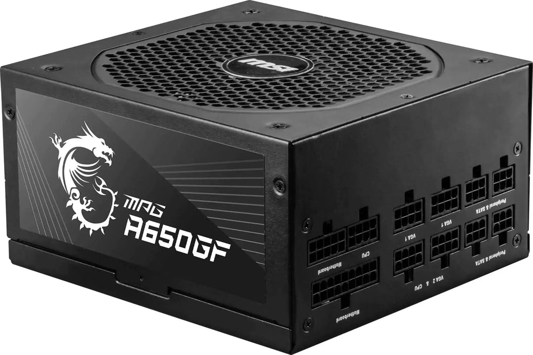MSI MPG Series Power Supply (PSU): 650 Watt Full Modular 80 Plus Gold Certified A650GF (Renewed) - Gadgetmanic