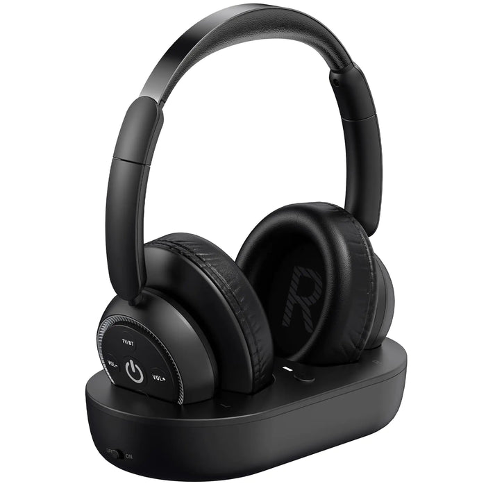 ROSIDA Wireless Headphones for TV Watching TV Headphones Wireless for Seniors with TV Transmitter Charging Base Bluetooth Headphones for TV No Audio Delay Gift for The Seniors or Parents Black - Gadgetmanic