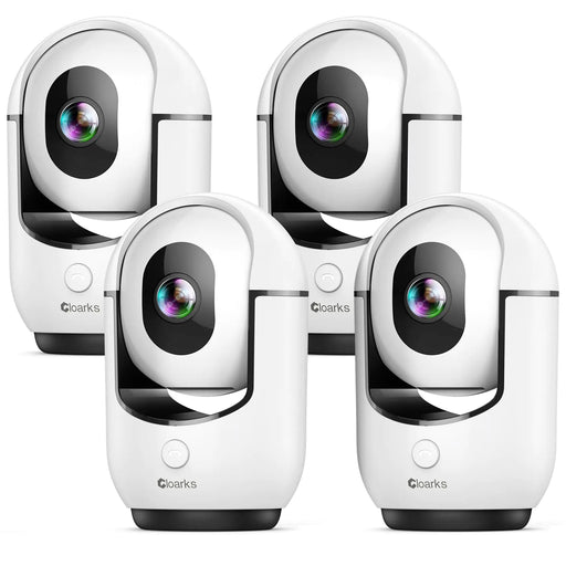 2K Indoor Camera 5/2.4 GHz WiFi Pan/Tilt Security Camera with AI Motion Detection One-Click Wired Baby/Pet Camera with 2-Way Audio 24/7 Siren Alarm TF/Cloud Storage - 4 Pack - Gadgetmanic