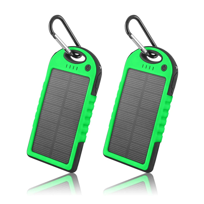 5000mAh Solar Power Bank Phone Charger (2-Pack) - Gadgetmanic