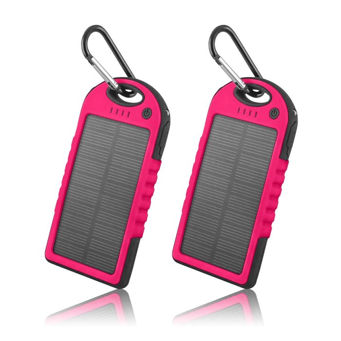 5000mAh Solar Power Bank Phone Charger (2-Pack) - Gadgetmanic