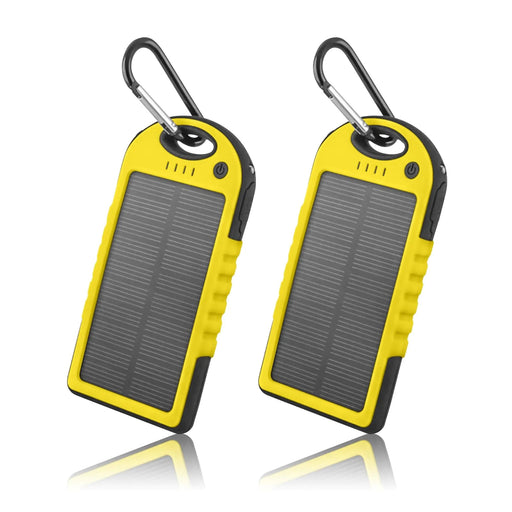 5000mAh Solar Power Bank Phone Charger (2-Pack) - Gadgetmanic