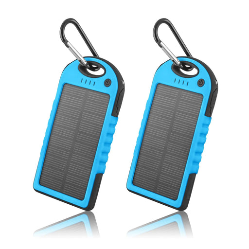 5000mAh Solar Power Bank Phone Charger (2-Pack) - Gadgetmanic