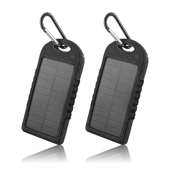 5000mAh Solar Power Bank Phone Charger (2-Pack) - Gadgetmanic