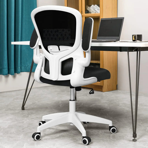 FelixKing Office Desk Chairs Ergonomic PC Desk Chair with Wheels Adjustable Lumbar Support and Height Swivel Computer Chair with Flip-up Armrests Ergo Mesh Backrest for Working (White) - Gadgetmanic.com