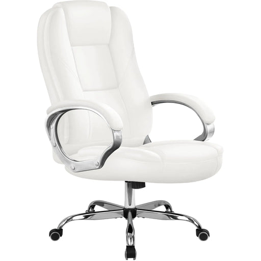NEO CHAIR Office Chair Computer Desk Chair Gaming - Ergonomic High Back Cushion Lumbar Support with Wheels Comfortable White Leather Racing Seat Adjustable Swivel Rolling Home Executive - Gadgetmanic.com