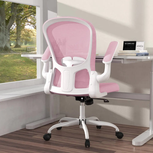 Ergonomic Office Chair Comfort Swivel Home Office Task Chair Breathable Mesh Desk Chair Lumbar Support Computer Chair with Flip-up Arms and Adjustable Height - Gadgetmanic.com