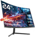 KTC 24 inch 1500R Curved Gaming Monitor 165Hz 1ms FHD 1080p VA Tilt Adaptive Sync HDR 110% sRGB DP/HDMIVESA for Gaming Home Office Business PS5 PC Monitors