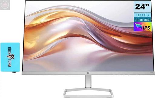 HP Series 5 524sf Monitor 94C17AA#ABA (Replaces M24f) Bundle with Docztorm Dock 24" FHD IPS (1920x1080) Display 1x HDMI 1x VGA Flicker-Free Ideal for Home & Business Black/Silver - Gadgetmanic