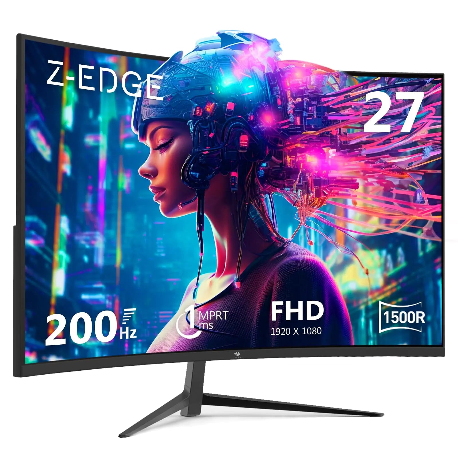 Z-Edge UG27 27-inch Curved Gaming Monitor 16:9 1920x1080 200Hz 1ms Frameless LED Gaming Monitor AMD Freesync Premium Display Port HDMI - Gadgetmanic.com