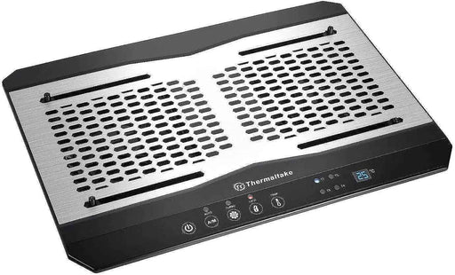 Thermaltake Massive TM Aluminum Panel Dual 120mm Fans Adjustable Temperature Sensor 10"-17" Laptop Notebook Cooling Pad CL-N002-PL12BL-ABlack - Gadgetmanic