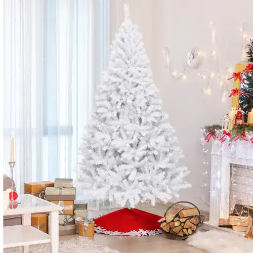 1 Pc 6 Feet White Christmas Tree With Metal Stand Simple And Unlit Tree - Gadgetmanic.com