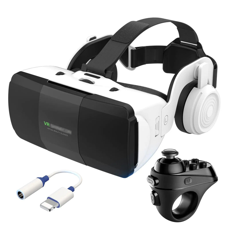 VR Headset for Phone 4.7-7.8 Inch iOS and Android 3D Virtual Reality Glasses with Controller and Headphones Vr Glasses for Kids and Adult Play Vr Games & 3D Movies for Men/Kids ( - Gadgetmanic.com