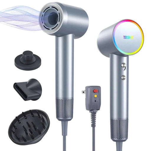 YASHE Hair Dryer 110000 RPM Professional Negative Ionic Hair Dryer with Diffuser 1400W High-Speed Brushless Blow Dryer for Fast Drying Low Noise for Home and Travel - Gadgetmanic