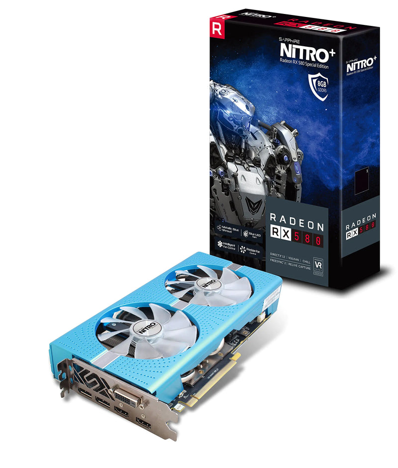 Sapphire Radeon Nitro+ RX 580 8GB GDDR5 Dual HDMI / DVI-D / Dual DP w/ Backplate Special Edition (UEFI) PCI-E Graphic Cards 11265-21-20G (Renewed) - Gadgetmanic.com
