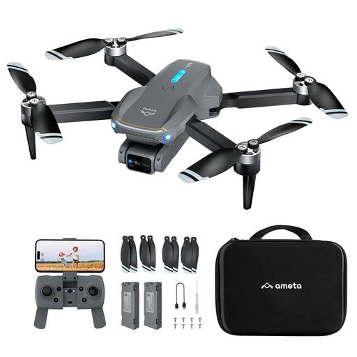 Ameta Drones with Camera for Adults 4k UHD S20 Lite Brushless Motor FPV Foldable RC Drones for Adults Kids Beginners with 36 Mins Long Flight Altitude Hold Headless Mode Circle Fly 360° Flips Cool Toys Gifts for Men Boys(Under 249G) - Gadgetmanic