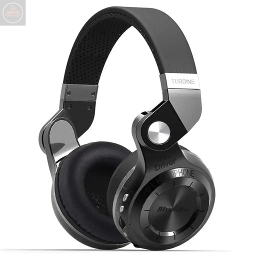 Bluedio T2 Plus Turbine Wireless Bluetooth Headphones with Mic/Micro SD Card Slot/FM Radio (Black) - Gadgetmanic