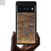 Carveit Designer Wooden Case for Google Pixel 6 Pro Case Cover [Wood Engraving & Shell Inlay] Unique Wood Phone Case Compatible with Wireless Chargers Pixel 6 Pro Case (Compass-Walnut) - Gadgetmanic