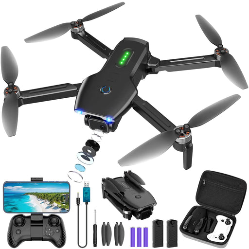 Drone with Camera Brushless Motor 1080P FPV Drone with 2 Batteries One Key Take Off/Land 360 Flips Waypoint Fly Altitude Hold Gravity Control Foldable Mini Drones for Kids Adults Beginner - Gadgetmanic
