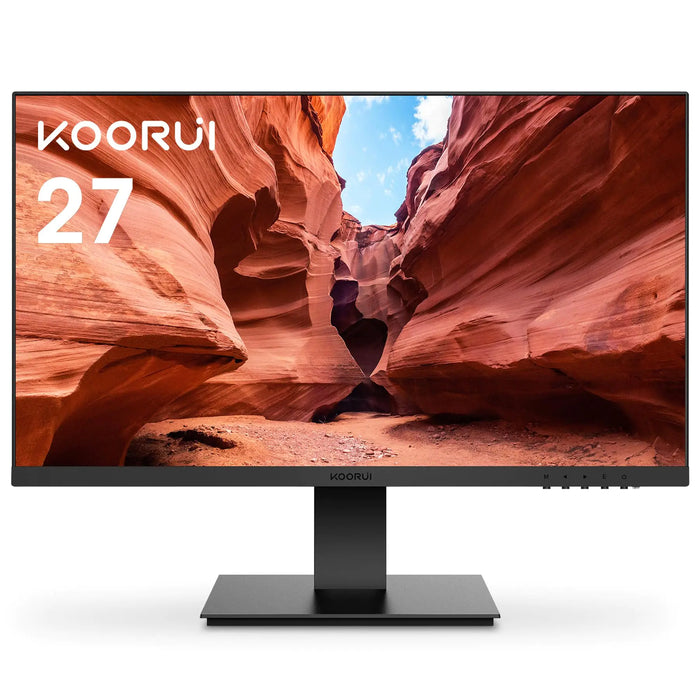 KOORUI Monitor 27 Inch 1080p PC Monitor 3000:1 Contrast Ratio with HDMI VGA for Office and Home 99% SRGB Frameless Eye Care Tilt Adjustment VESA Mountable Black