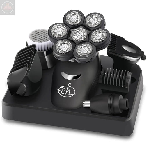 Electric Head Shavers for Bald Men Upgraded 7D Electric Razor for Men - Wet/Dry Head Shaver with Nose & Ear Trimmer LED Display Anti-Pinch Technology - Gadgetmanic