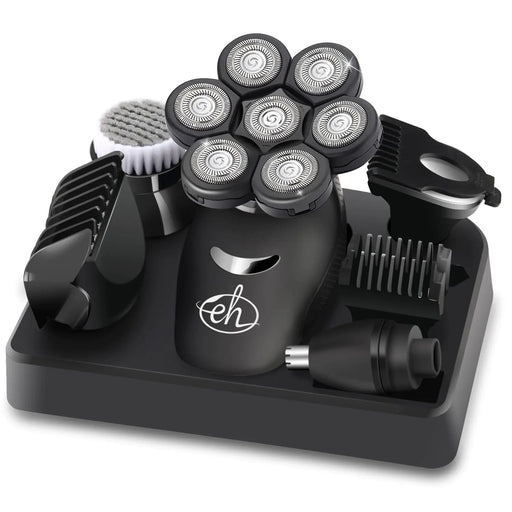 Electric Head Shavers for Bald Men Upgraded 7D Electric Razor for Men - Wet/Dry Head Shaver with Nose & Ear Trimmer LED Display Anti-Pinch Technology - Gadgetmanic