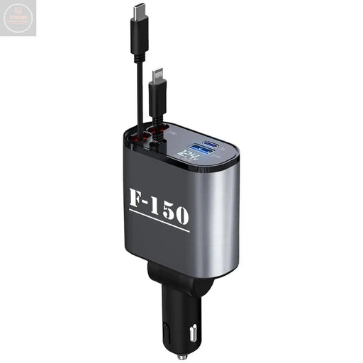 ELENAT Retractable car Charger for 150 4 in 1 Fast car Phone Charger 60W Retractable Cable and USB car Charger Car Accessories 2024 2023 2022 - Gadgetmanic