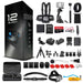 GoPro HERO12 (Hero 12) Black - Waterproof Action Camera with 5.3K HDR Video 27MP Photos 1/1.9" Image Sensor Live Streaming Webcam Stabilization + 64GB Card & 50 Piece Accessory Kit - Bundle - Gadgetmanic