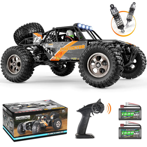 HAIBOXING Remote Control Car1:12 Scale 4x4 RC Cars Protector 38+ KM/H Speed 2.4G All-Terrain Off-Road Truck Toy Gifts for Boys and Adults Included Two Rechargeable Batteries Provide 40+ Min Playtime - Gadgetmanic