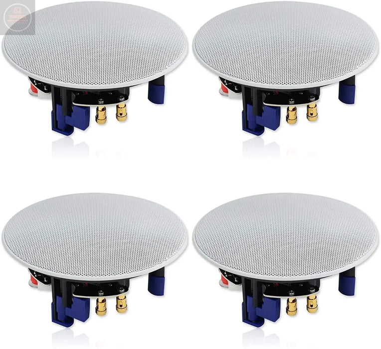Herdio 320 Watts 2 Way Flush Mount Ceiling Speakers 4 Inches for Bathroom KitchenLiving RoomOffice 4 Speakers - Gadgetmanic
