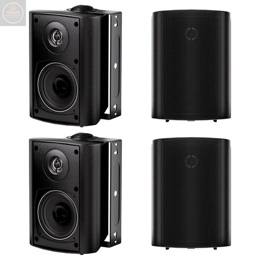 Herdio 400 Watts Waterproof Bluetooth Speakers 4 Inches All Weather Wired Wall Mount System with Superior Stereo Dome Tweeter Indoor- Outdoor Speakers (4 Speakers) - Gadgetmanic