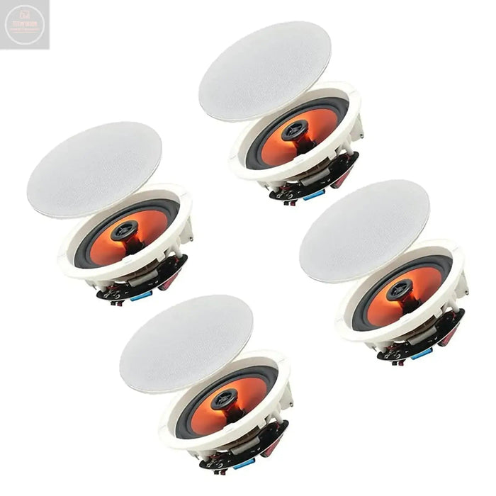 Herdio 6.5" 600 Watts Ceiling Speakers Home Recessed Speaker System Perfect for IndoorKitchenHome TheaterBedroomOfficeCovered Patio（4 Speakers） - Gadgetmanic