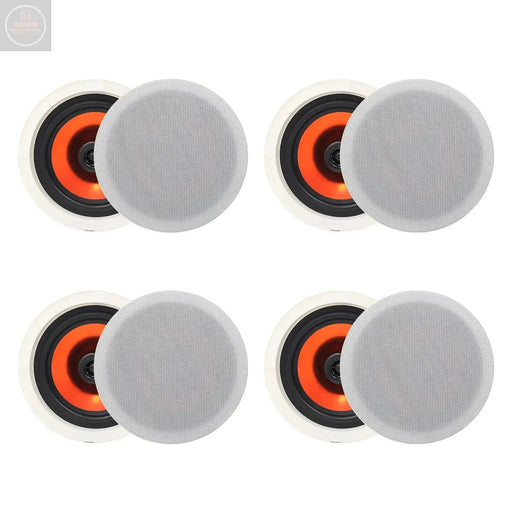 Herdio in Ceiling Speakers 6.5 Inch 600 Watts Flush Mount Passive Wired Speakers for Bathroom KitchenLiving RoomOffice(4 Speakers) - Gadgetmanic