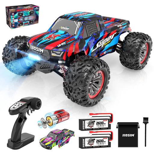 Hosim 1:10 68+ KMH Brushless RC Cars for Adults High Speed Remote Control Car Boys 4X4 All Terrains Waterproof Off Road Hobby Grade Large Fast Racing Buggy Toy Gift Monster Trucks - Gadgetmanic