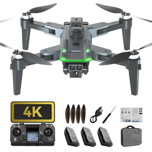 HYTOBP GPS Drone with 4K Camera for Adults S166 Drone Under 249g 5GHz Transmission 3 Batteries 90° Adjustable Lens Auto Return Follow Me Brushless Motor Drones for Adults and Beginners - Gadgetmanic