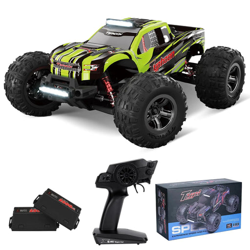 ITEFDTUTNE 1:10 Off-Road All Terrain Remote Control Car RC Monster Truck Max 43 Km/H High Speed 4WD Electric RC Cars with 2.4 GHz Remote Control and 2 Lipo Batteries for Kids Adults Boys Gifts - Gadgetmanic